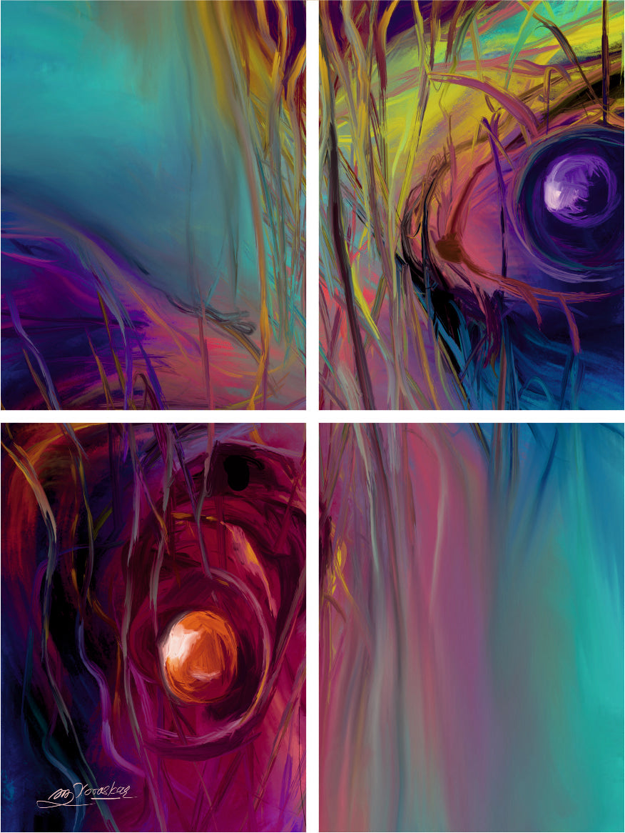 Eye of Dreams - Canvas Frame - Set of 4 Paintings - Modern Art - Abstract Artwork