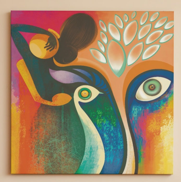 Modern Art - Women Eye Painting - Square Canvas Artwork