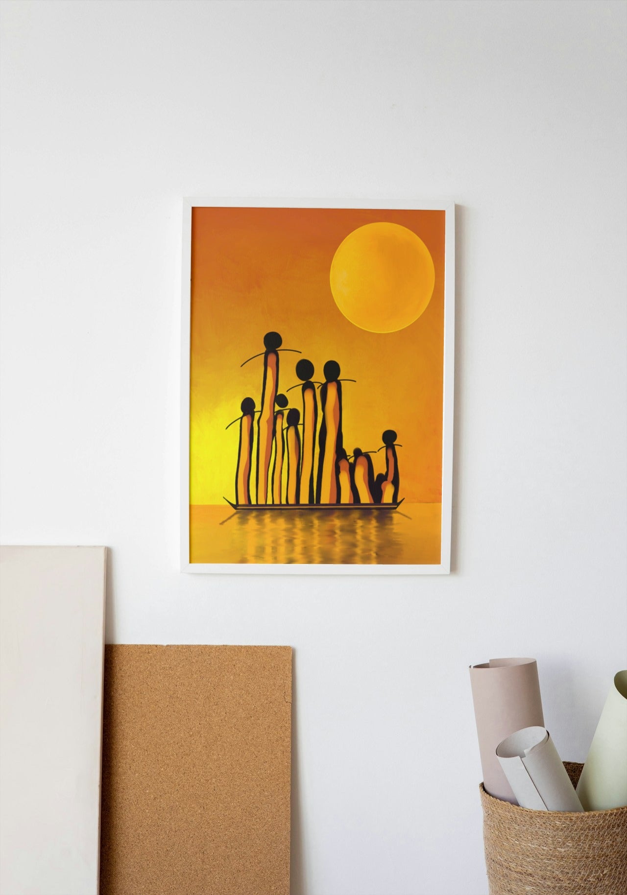 Modern Abstract Warli Artwork - Modern Art - Sunset Painting