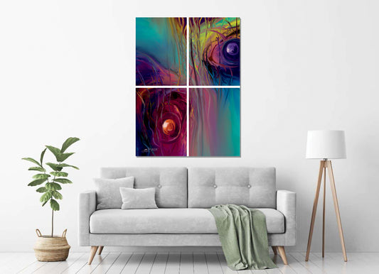 Eye of Dreams - Canvas Frame - Set of 4 Paintings - Modern Art - Abstract Artwork