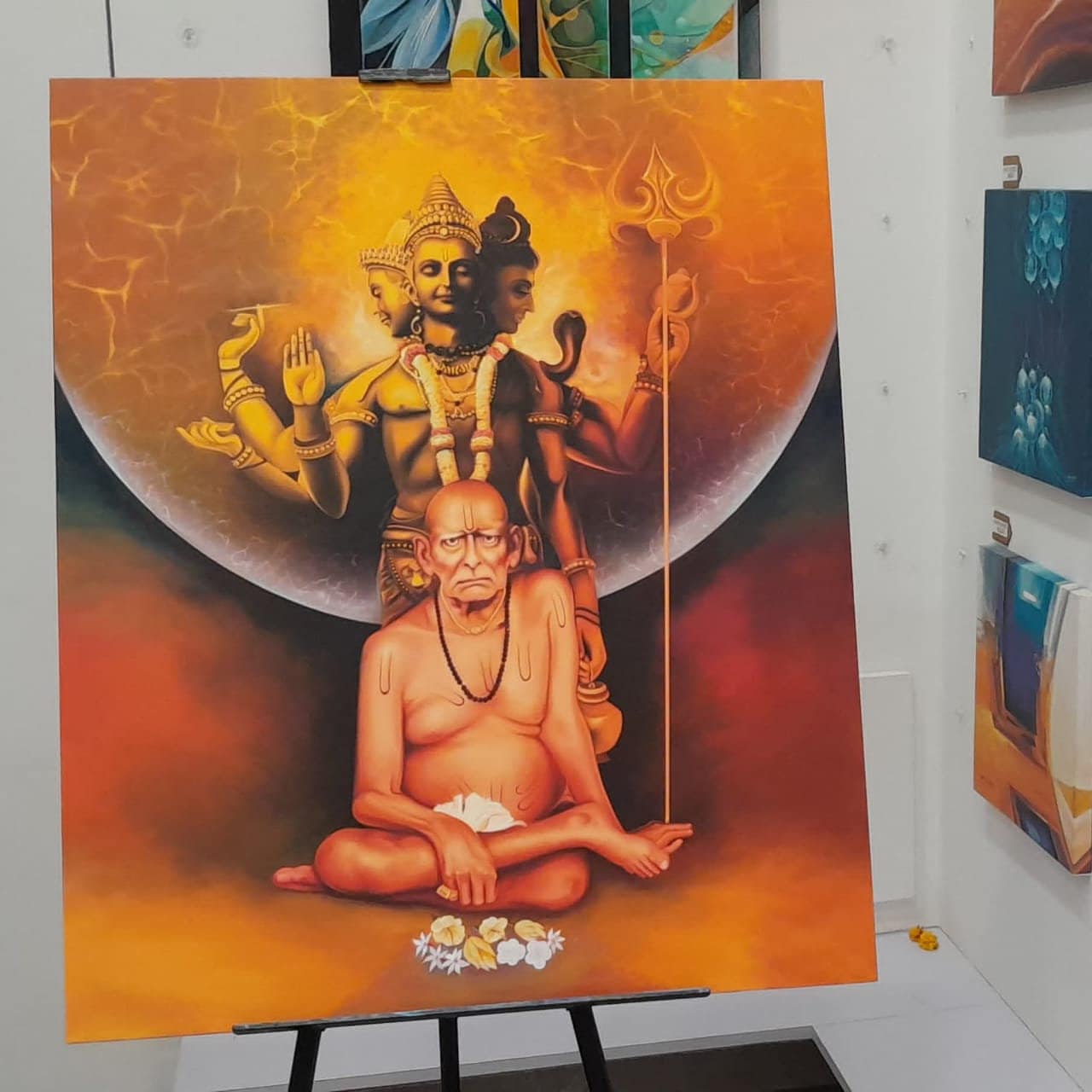 Shree Swami Samartha and Datta Maharaj Painting - Akkalkot Maharaj Painting - Indian God - Hindu - Instant Download - PRINT YOURSELF