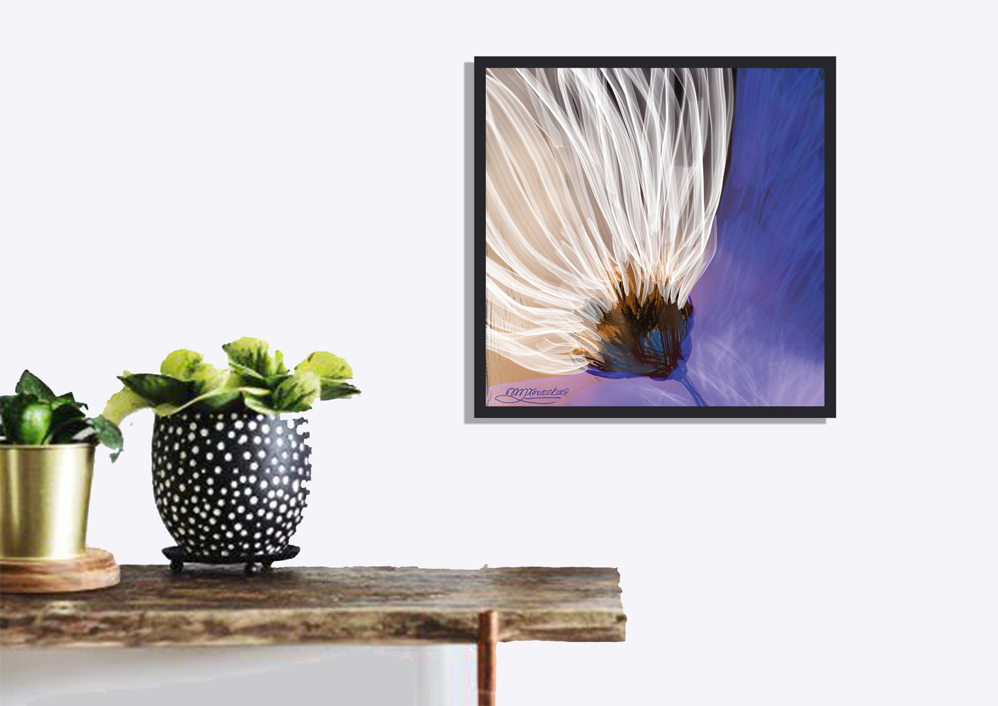 Digital Painting - Modern Art - Abstract White Flower - Instant Download for Wall Print, Wall Art, Best Gift, Wedding Present, New Year Gift