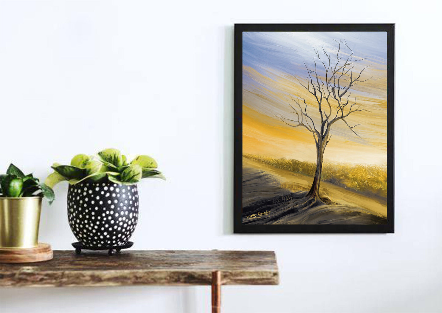 Digital Painting - Modern Art - Golden Hour Tree - Instant Download for Wall Print, Wall Art, Best Gift, Khagol Art Gallery,