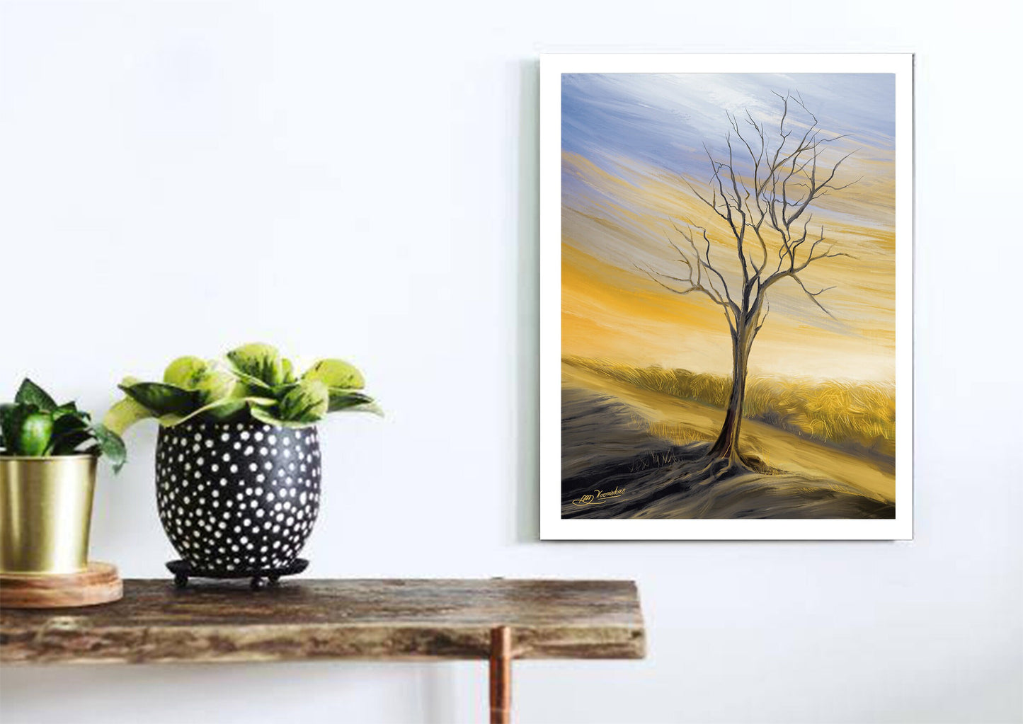 Digital Painting - Modern Art - Golden Hour Tree - Instant Download for Wall Print, Wall Art, Best Gift, Khagol Art Gallery,