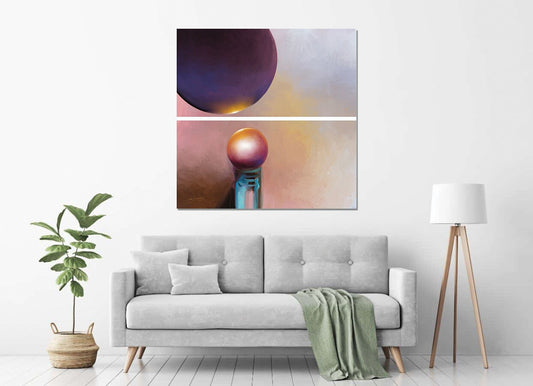 Digital Painting - Modern Art - Ball of Reflection - SET of 2 Painting Frame - Instant Download for Wall Print, Wall Art, Best Gift